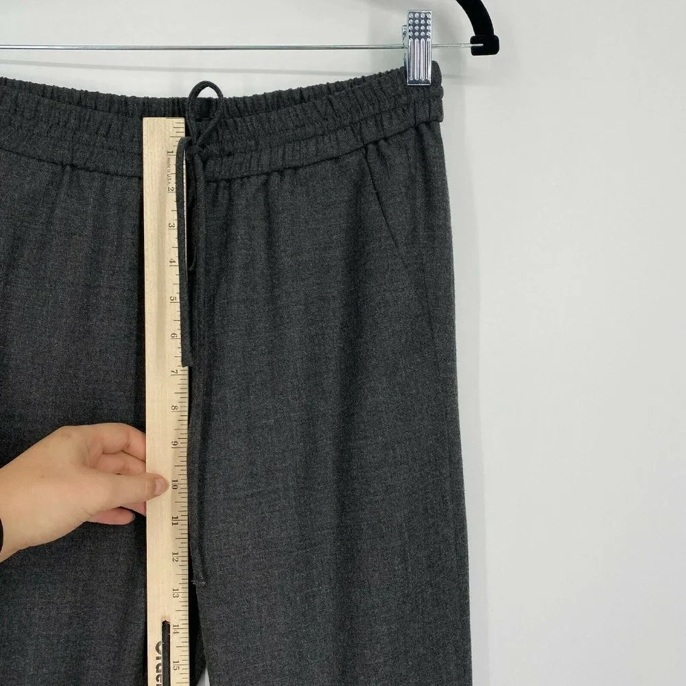 J. Crew Drapey Wool Blend Jogger Pants Women Size 2 Drawstring Stretch Crop Gray - Picture 9 of 10